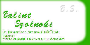 balint szolnoki business card